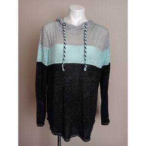 Maurices Colorblock Burnout Hoodie